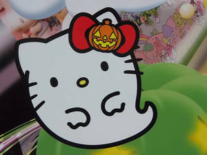 Hello Kitty Halloween Hvit Gjenferd bakgrunnsbilde — Hello Kitty Halloween Bakgrunner