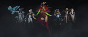 StarCraft helter og skurker teaser cover i Heroes of The Storm videospill bakgrunnsbilde. — 3440x1440 Bakgrunner