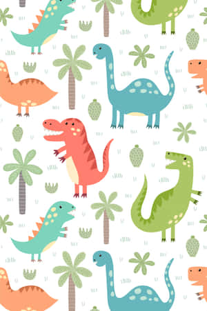 Herlig dinosaurfest i jungelen — Søt dinosaur Bakgrunner