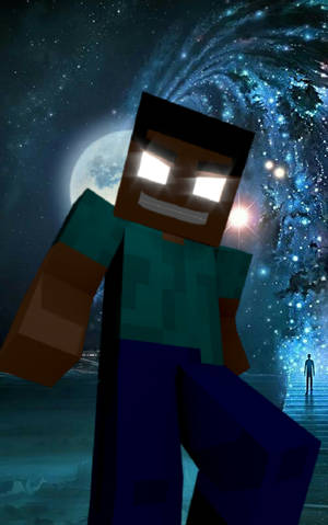 Herobrine Fullmånekunst — Galaxy Tab Active Bakgrunner