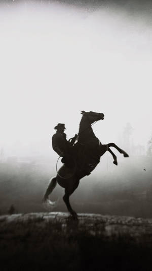 Hesteridende cowboy Red Dead Redemption 2 Spill — Hest Bakgrunner