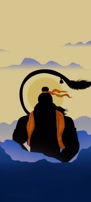 Hindu Gud Hanuman Minimalistisk Estetikk — iPhone 16 Pro Bakgrunner