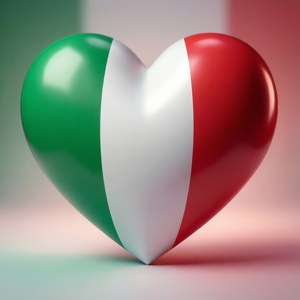 Italiensk flagg formet som et hjerte, romantisk. — Pixel Watch 4 Bakgrunner