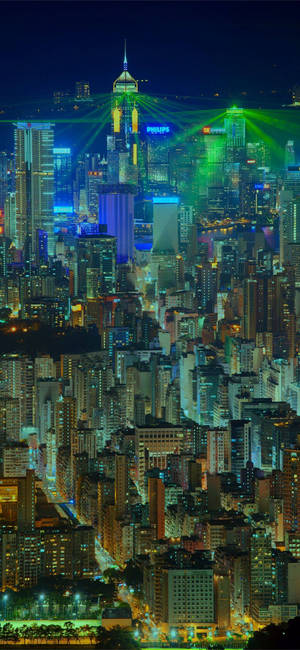 Ho Chi Minh City green lasers bakgrunnsbilde — iPhone 15 Pro Max Bakgrunner