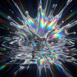 En futuristisk, iriserende holografisk eksplosjon med skiftende farger. — Galaxy Watch Bakgrunner