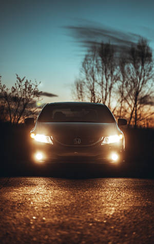 Honda Civic Si frontlys bakgrunnsbilde — Galaxy Tab S10+ Bakgrunner