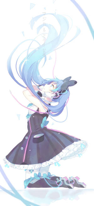 Kul HD anime-kunst Hatsune Miku-bakgrunn — iPhone 12 Bakgrunner