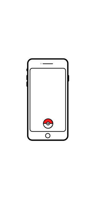 Hvit iPhone Poké Ball — iPhone 15 Plus Bakgrunner