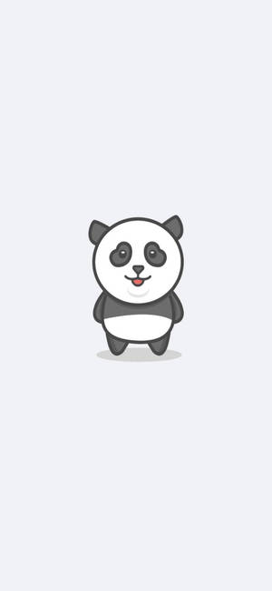 Hvit iPhone Søt Panda — iPhone 17e Bakgrunner