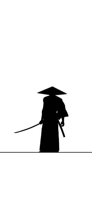 Hvit iPhone samurai-silhuett — Pixel 11 Bakgrunner