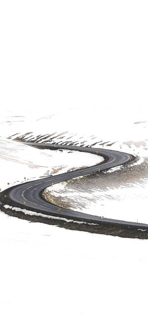 Hvit iPhone Snø S Vei — Samsung Galaxy S20 Bakgrunner