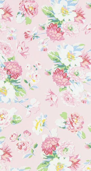 Hvite og rosa blomster floral iPhone