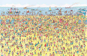 Hvor er Waldo? Strandmengde