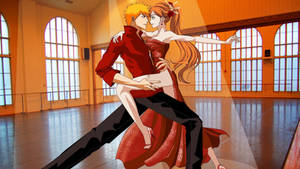 Bakgrunnsbilde med Ichigo og Inoue i anime-dans — Anime dans Bakgrunner