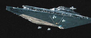 Ultrabredt bilde av First Order Star Destroyer fra Star Wars-film bakgrunnsbilde. — 3440x1440 Bakgrunner