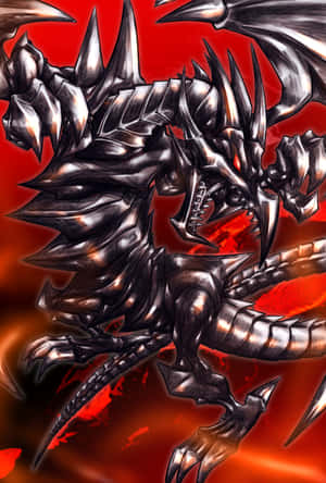 Imponerende YuGiOh-drager viser frem styrken sin — iPhone Duo Bakgrunner