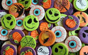 Søte Jack Skellington Halloween-informasjonskapsler bakgrunnsbilde.