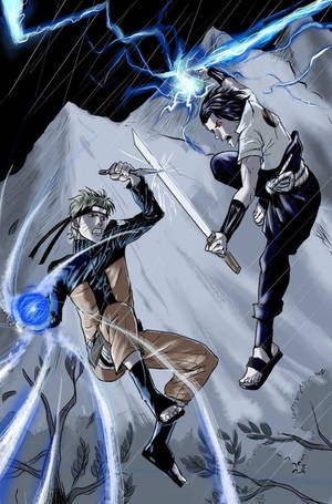 Intens kampansikt - Sasuke vs Naruto iPhone-bakgrunn — Naruto vs sasuke Bakgrunner