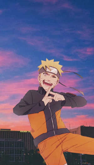 Intense Naruto Uzumaki i aksjon — Naruto telefon GIF Bakgrunner