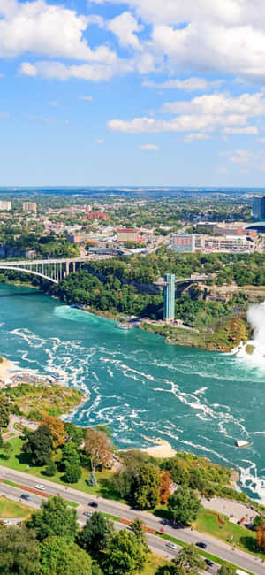 iPhone X Niagara Falls-bakgrunn — Realme Narzo 80 Pro Bakgrunner