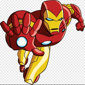 Iron Man flygende tegneserieillustrasjon