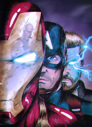 Iron Man og Thor i en episk kamp! — Galaxy Z TriFold Bakgrunner