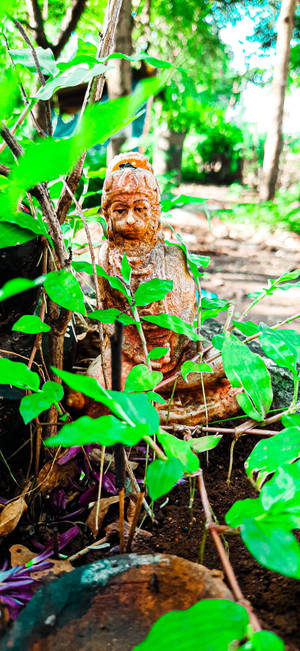 Jai Shree Ram HD Skogstatue — Galaxy S25 Ultra Bakgrunner