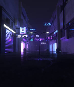 Japan Alley Neon City bakgrunnsbilde — Galaxy Z Fold 6 Bakgrunner