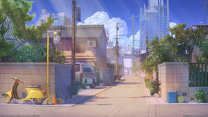 Japansk animegate på dagtid