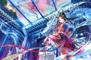 Japansk Drage PC Anime Jente