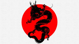 Japansk dragekunst på japansk flagg — Japansk drage Bakgrunner