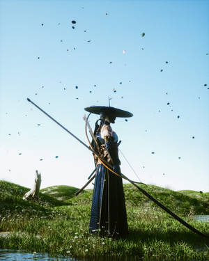 Japansk samurai langt sverd — Japansk samurai Bakgrunner