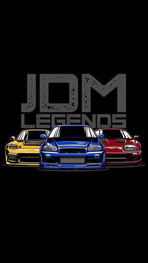 JDM-biler på svart bakgrunn — Jdm-biler Bakgrunner
