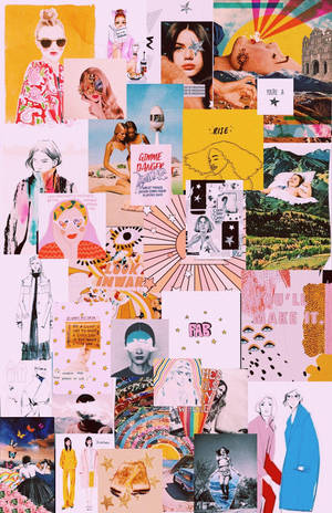 Jentete estetisk collage — Estetisk collage Bakgrunner