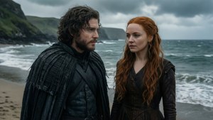 Jon Snø og Daenerys deler et øyeblikk på Dragonstone i sesong 8. — Game of Thrones sesong 8 Bakgrunner