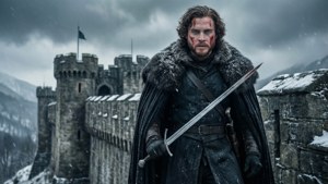 Jon Snow står trassig på Winterfells voller etter slaget — Game of Thrones sesong 8 Bakgrunner