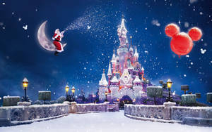 Julebakgrunn Disneyland Paris-bakgrunnsbilde — Juledesktopp Bakgrunner