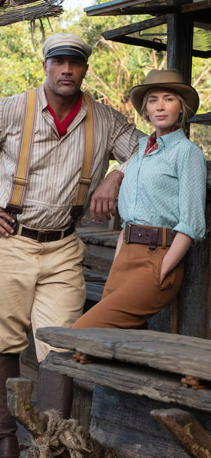 Jungle Cruise Emily Blunt The Rock bakgrunnsbilde — iPhone Air Bakgrunner