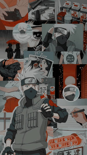 Kakashi fra Naruto estetisk collage