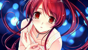Kawaii anime-jente med rødt hår