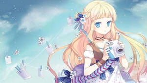Kawaii Anime-jente med Polaroid