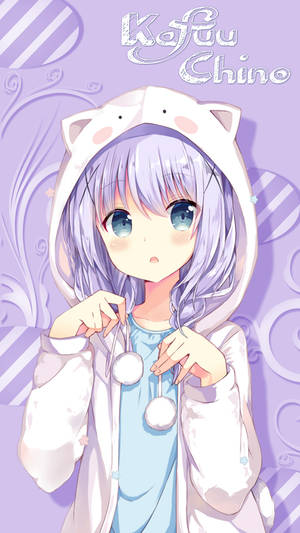 Kawaii Anime Kafuu Chino i kaninhette