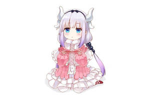 Kawaii Anime Kanna Kobayashi som kneler ned