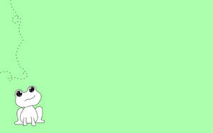 Kawaii-frosk på grønn tegning bakgrunnsbilde