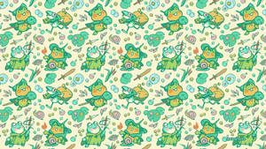 Kawaii froskemønsterdesign bakgrunn