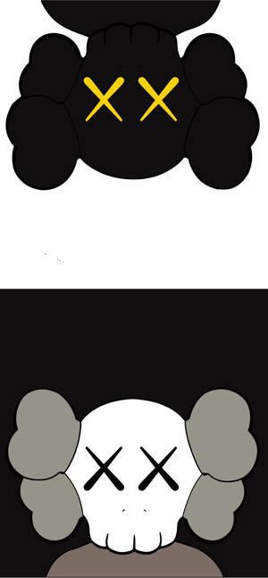 KAWS Black And Grey Companions bakgrunnsbilde — iPhone 17 Pro Max Bakgrunner