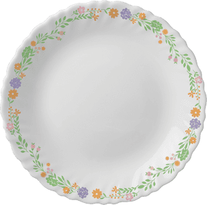 Keramikktallerken med blomstermønster