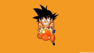 Bakgrunnsbilde av Kid Goku som holder den 4-stjerners dragekulen.