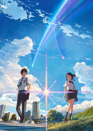 Kimi No Na Wa Taki og Mitsuha bakgrunnsbilde — Oppo Pad 5 Matteskjerm Bakgrunner