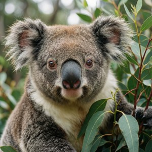 Et nærbilde av en koala i et eukalyptustre nær Warrnambool. — Pixel Watch Bakgrunner